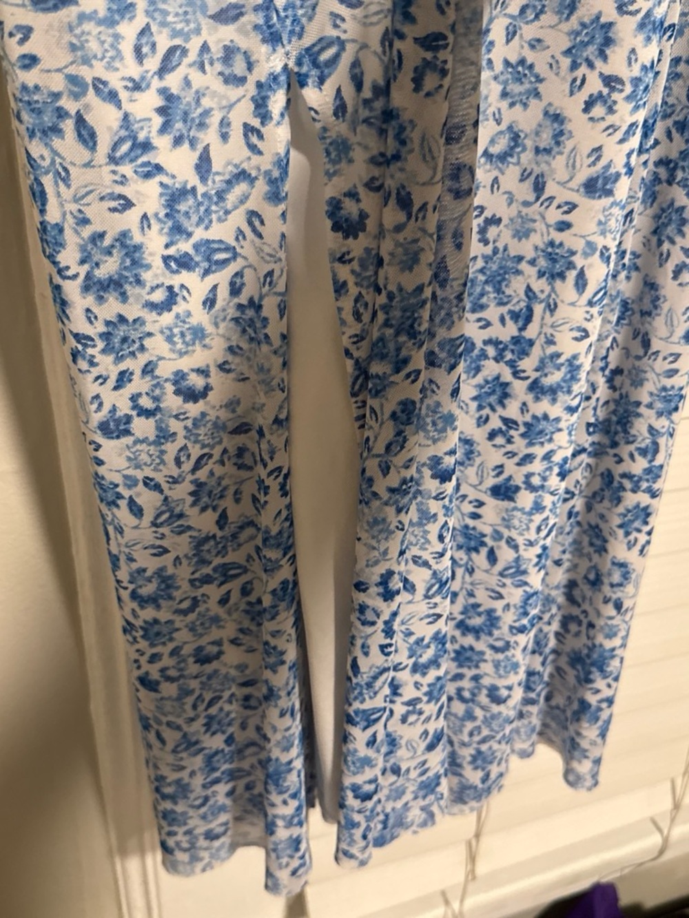 Halogen Blue and White Floral Maxi Skirt